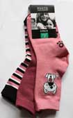 3-pack antihalk, rosa med vit katt 25/27