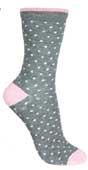 Sm�m�nstrad, gr� med rosa prickar 37/39