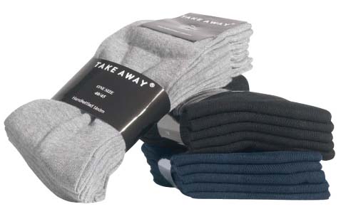 Enf�rgade herrstrumpor svarta 5-pack