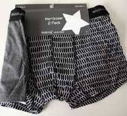 2-pack herrboxer svartvitm�nstrad och m�rkgr� (xl)